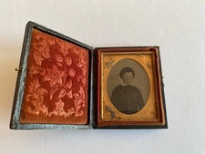 c. 1855–1865 Cased Ambrotype Portrait of Child, Leather Case picture