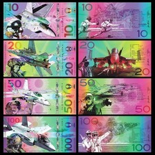 4Pcs USA Commemorative Ploymer Set, 10;20;50;100 DOLLARS , 2017 Military Fighter picture