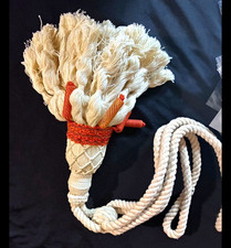 Cream & orange Rope Tassel Curtain Tie-Backs with Loop Hangers, Pack of 6 picture