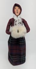 Vintage 1985 Byers Choice The Carolers Lady With Maroon Plaid Dress picture