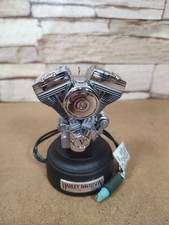Harley-Davidson V-Twin V2 Engine Figurine Desk Clock Display Light w/ Cord picture