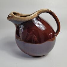 Hull USA Brown Drip Pitcher Jug 52 Ounces Coupe Shape Mirror Brown picture