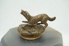 Antique Hat pin Regency Period Gilt Bronze Sculpture Figurine Hunting Dog Figure picture