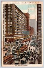 Chicago Illinois Downtown City Streetview Buildings WB Cancel WOB Postcard picture