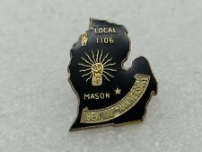 VINTAGE IBEW LOCAL LAPEL PIN UNION LU 1106 100 years MASON picture