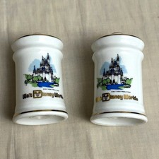 Vintage Walt Disney World Castle Ceramic Salt & Pepper Shakers Made in Japan picture