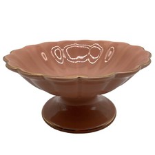 Sadler Vintage Pink Compote Bowl Made in England Serveware Collectible Pottery picture