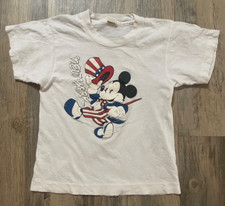 Vtg Mickey Mouse New York NY T-Shirt Kids Small 6/8 Patriotic USA 80s picture