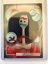 2026 Topps Chrome Pixar Forky #192 Black /10 FIRST # 01/10 RARE ALPHA Toy Story picture