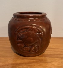 Brown Rookwood Pottery Fish Vase #6489 picture
