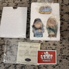 Hallmark 2001 Peanuts Gallery Nativity The Holy Family 3 Pc Set picture
