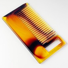 Small Faux Tortoise Shell Brown Plastic Comb Travel Pocket Hair Vtg Hong Kong picture