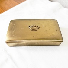 WWI ERA GERMAN BRASS HINGED BOX w/ CROWN ~ Jewelry / Trinkets ~ Bavaria picture