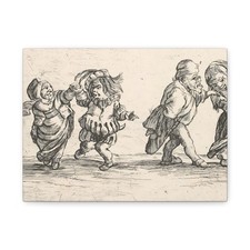 Agostino Mitelli II - Callot figures; old dwarf woman dancing - Canvas Wall Art picture