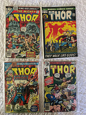 VINTAGE 1970s THE MIGHTY THOR 4-ISSUE BRONZE AGE MARVEL COMIC LOT picture