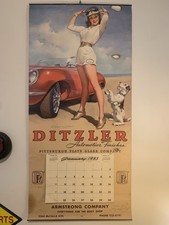 Vintage 1965 Ditzler Automotive Finishes Pin Up Calendar LARGE 46x22