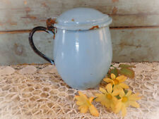 vintage blue enamelware coffee pot kettle farmhouse kitchen decor picture