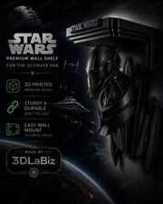 Star Wars General Grevious Metallic Gray Soulless One Like 5x5 Top Wall Shelf picture
