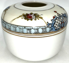 Antique Noritake Hair Receiver Jar M-in-Wreath Floral Vanity Nippon Era Japan picture