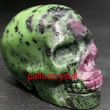 1pc Natural Zoisite Skull Quartz Crystal Skull Hand Carved Figurines Reiki 2.2