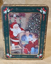 Vintage Nabisco Foods Christmas Tinsel and Time OREO Cookie Tin - 16oz - 1993 picture