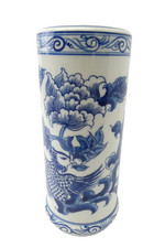 Chinese Blue White Porcelain Phoenix Peony Vase Kangxi Reign Mark 10