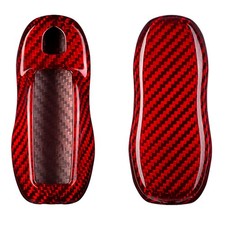 M.JVisun Carbon Fiber Key Fob Cover for Porsche 718 911 Boxster Cayenne Macan picture