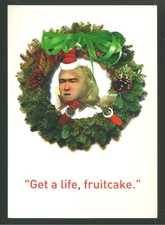 Seaman Sega Dreamcast Get a Life Fruitcake Christmas Unused Advertising Postcard picture