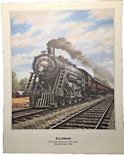 Vintage Illinois  Chicago & Alton Railway Engine No. 659  Print  Fleetwood 1994 picture