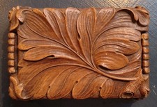 Vintage 20's-30's Art Deco Syroco Woods Leaf & Twig Cigarette Box picture