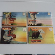 Haynes Inc. Yellowstone National Park Fold-Out Souvenir Folder Postcard Set of 4 picture