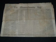 1841 AUGUST 25 THE MASSACHUSETTS SPY NEWSPAPER - TYLER VETOES BANK BILL- NP 4175 picture