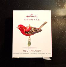 2015 Hallmark Keepsake Miniature Ornament RED TANAGER New in box (crinkled box) picture