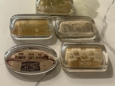 ANTIQUE ADVERTISING GLASS PAPERWEIGHT EARLY 20TH CENTURY SET OF 4 picture