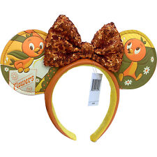 DisneyParks Flower&Garden Minnie Mouse Sequin Bow Orange Bird Ears Headband Ears picture