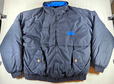 Vintage 90s Pepsi Embroidered Bomber Jacket XL Norman Todd Gray Blue Lined picture