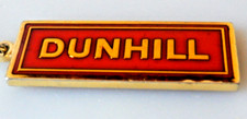 Vtg Alfred Dunhill Keychain - Red Burgundy Enamel + Gold Plate Fob =  2