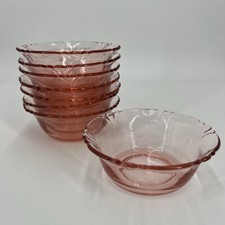 PV03851 Vintage Flamingo Pink Heisey #1401 EMPRESS Berry Bowl - 8pcs picture