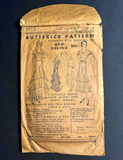Antique Circa 1930s Butterick 3773 Evening Gown Dress Sewing Pattern Sz 14 picture
