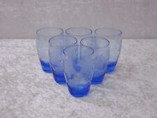 6 X Antique Art Nouveau Design Glass Vineyard Handmade Vintage circa 1900 - Blue picture
