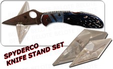 Spyderco Acrylic Knife Stands LARGE & SMALL CT02 CT03 picture