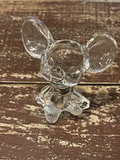 VINTAGE - FENTON CLEAR ART GLASS MOUSE PAPERWEIGHT FIGURINE picture