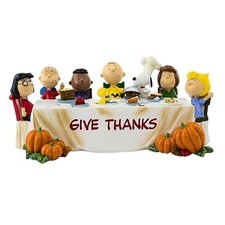 Peanuts Give Thanks Table Figurine 4.75-inch Height Resin Thanksgiving Display picture