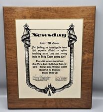 1960's Political Corruption Scandal Newsday Newspaper Journalism Plaque LI NY picture