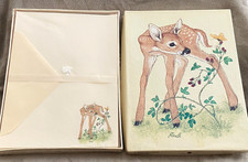 Vtg 1982 LINDA POWELL Deer Doe STATIONERY Set AMERICAN GREETINGS ~ New picture