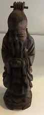 Hand Carved Wooden Wood Samurai Man Statue 12` picture