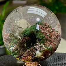 218G Natural Green Ghost Crystal Quartz Ball Crystal Sphere Mineral Specimen picture