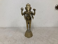 11” Ganesh Thai Amulet Statue Lucky Hindu Old Chinese Brass Buddhist Ganpati picture