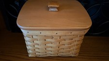 Longaberger Basket with Lid and Plastic Protector picture
