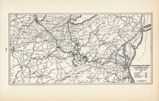 1914 Antique Chesapeake and Ohio Railway Map Hocking Valley Railway Map 3296 picture